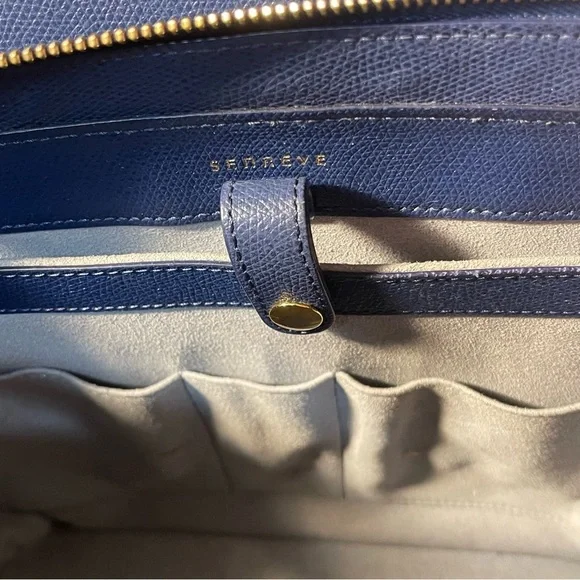 Senreve Midi Maestra Italian Pebbled Marine Leather Bag - Picture 13 of 16